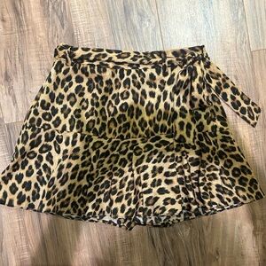 Zara Animal Print Skater Skirt